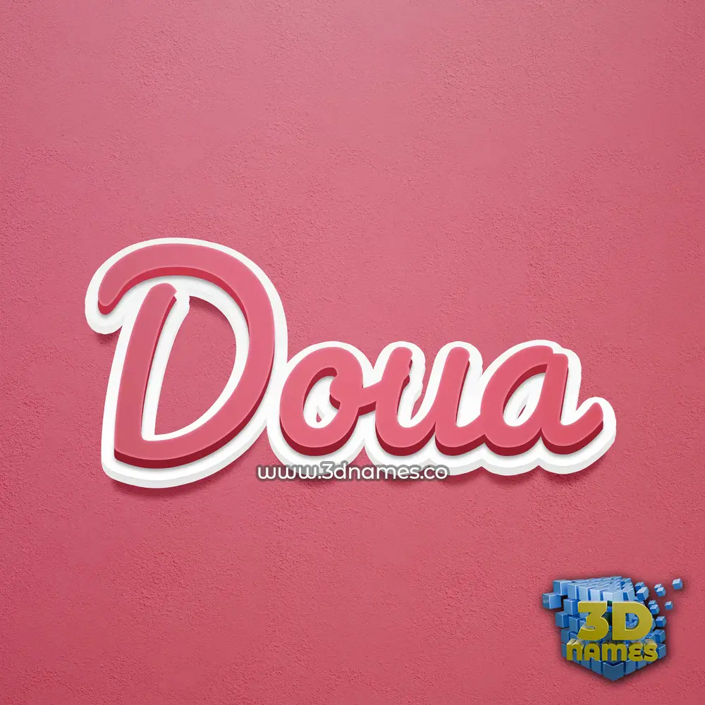 doua in Red Scribble style - 3D name wallpaper