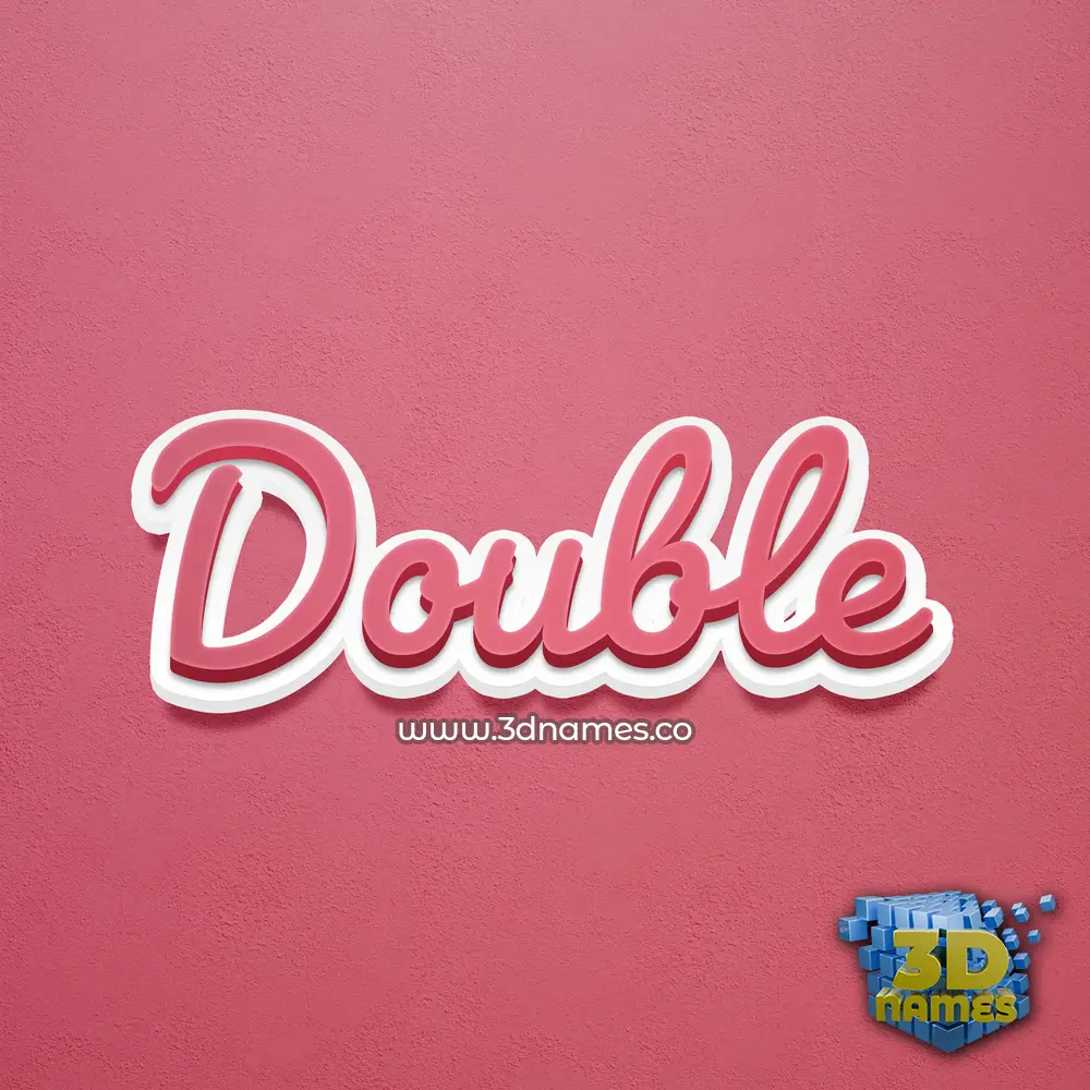 double in Red Scribble style - 3D name wallpaper