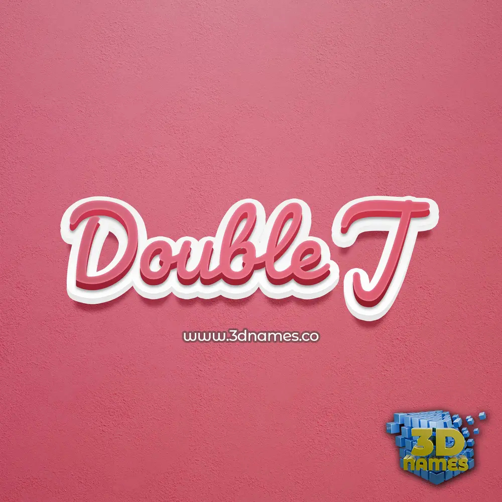 double j in Red Scribble style - 3D name wallpaper