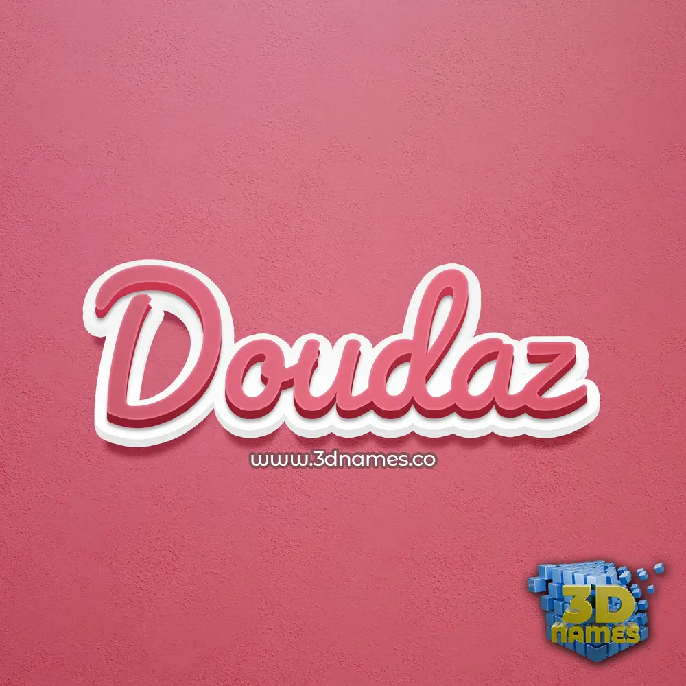 doudaz in Red Scribble style - 3D name wallpaper