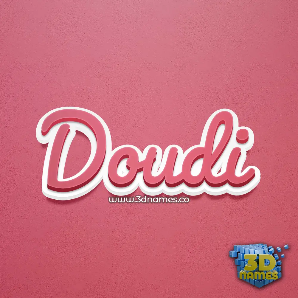 doudi in Red Scribble style - 3D name wallpaper