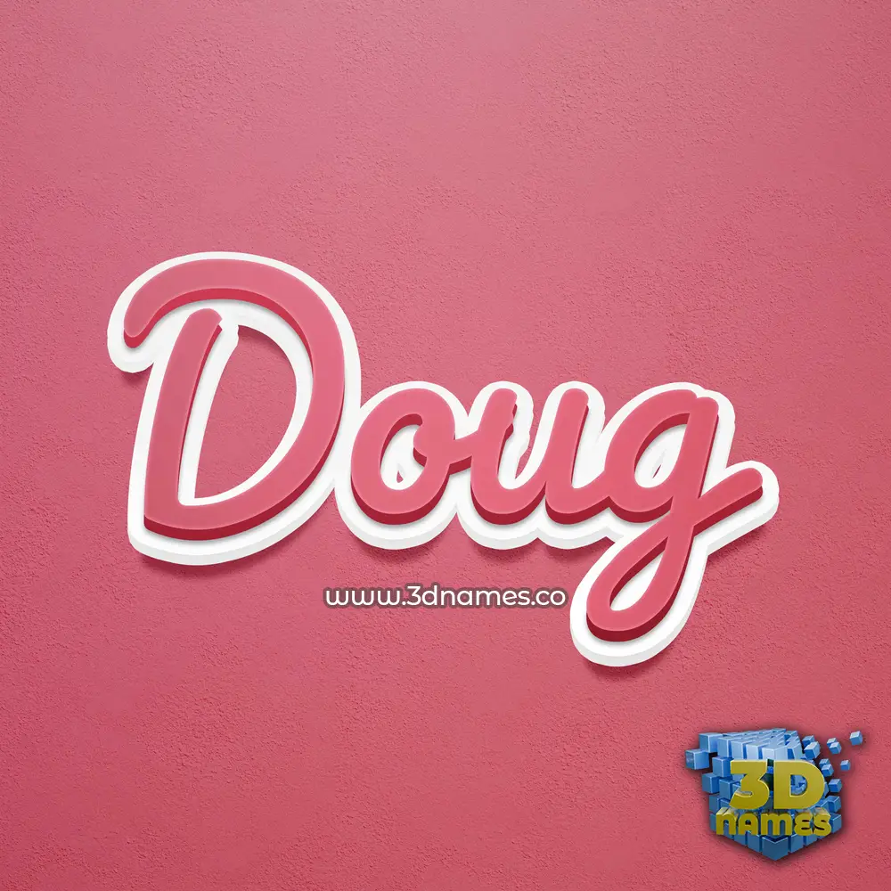 doug in Red Scribble style - 3D name wallpaper