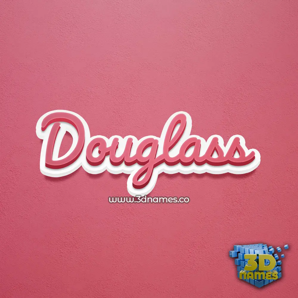 douglass in Red Scribble style - 3D name wallpaper