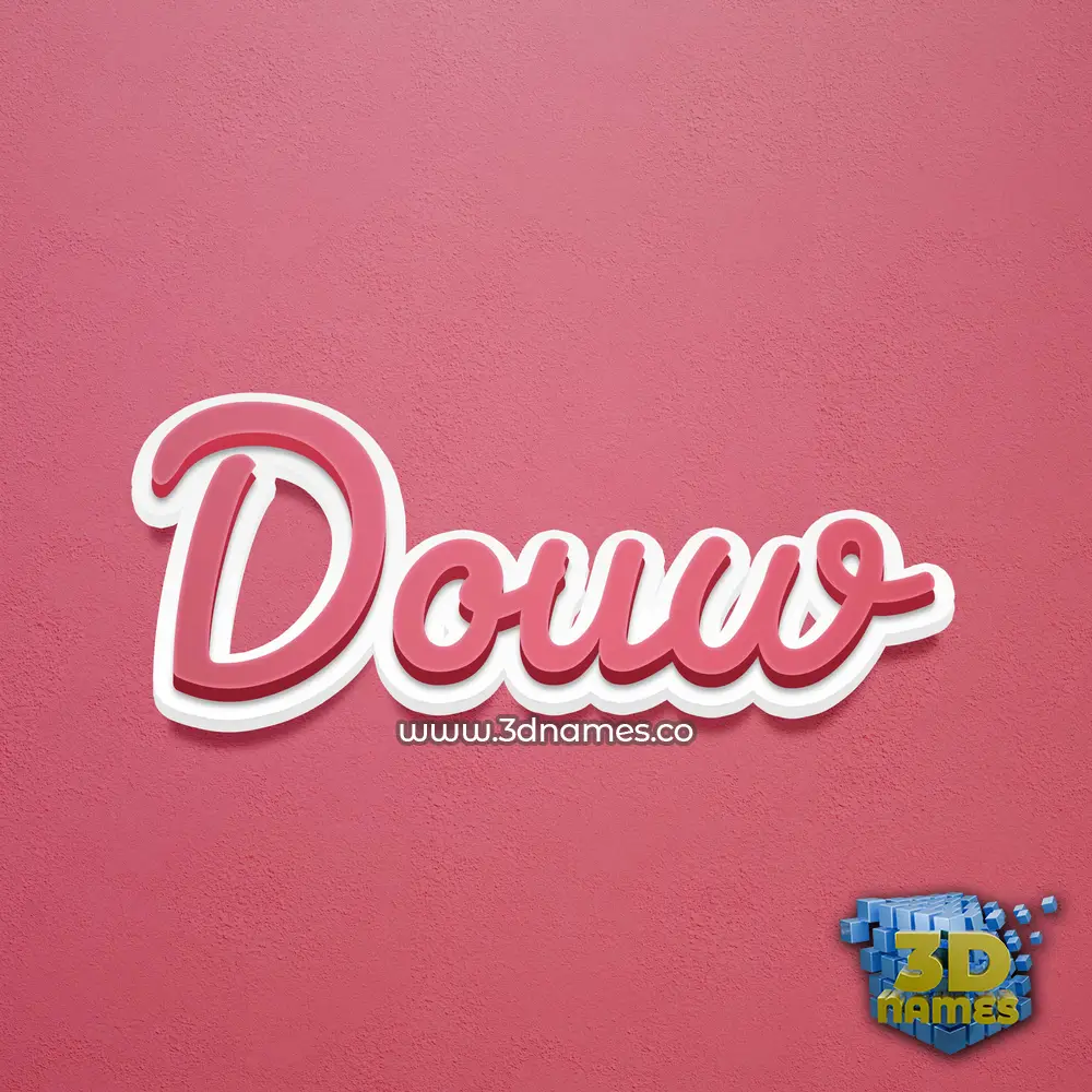 douw in Red Scribble style - 3D name wallpaper
