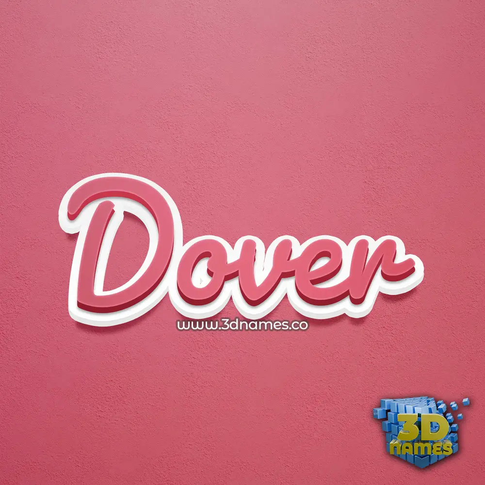 dover in Red Scribble style - 3D name wallpaper