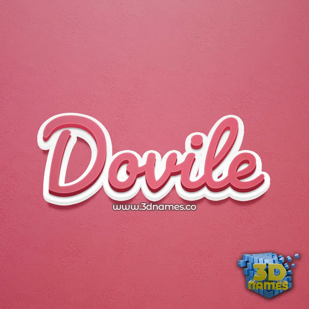 dovile in Red Scribble style - 3D name wallpaper