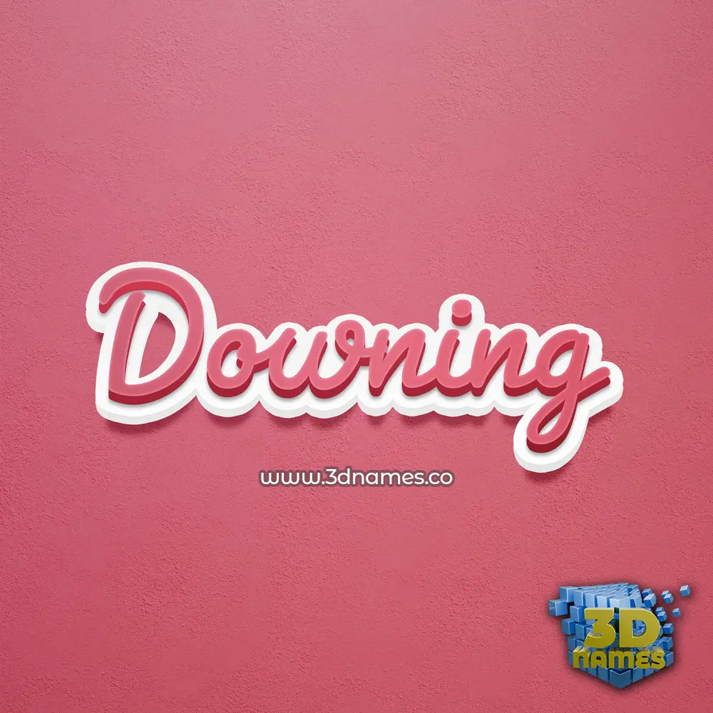 downing in Red Scribble style - 3D name wallpaper
