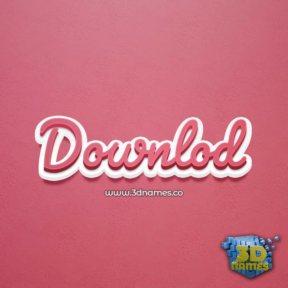 downlod in Red Scribble style - 3D name wallpaper