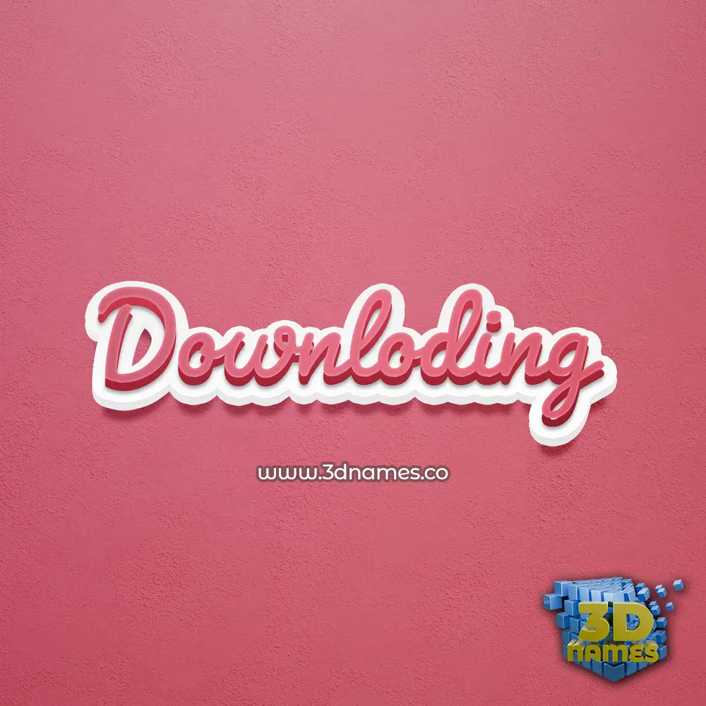 downloding in Red Scribble style - 3D name wallpaper