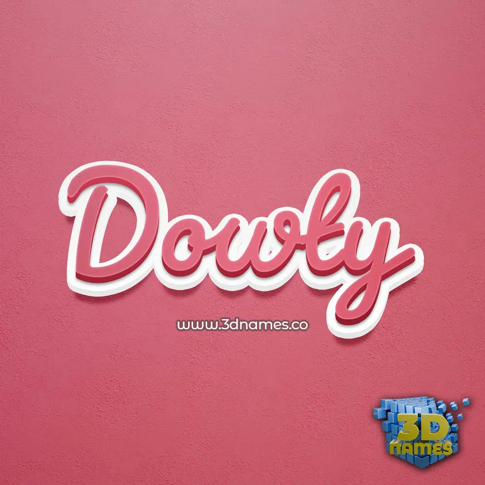 dowty in Red Scribble style - 3D name wallpaper