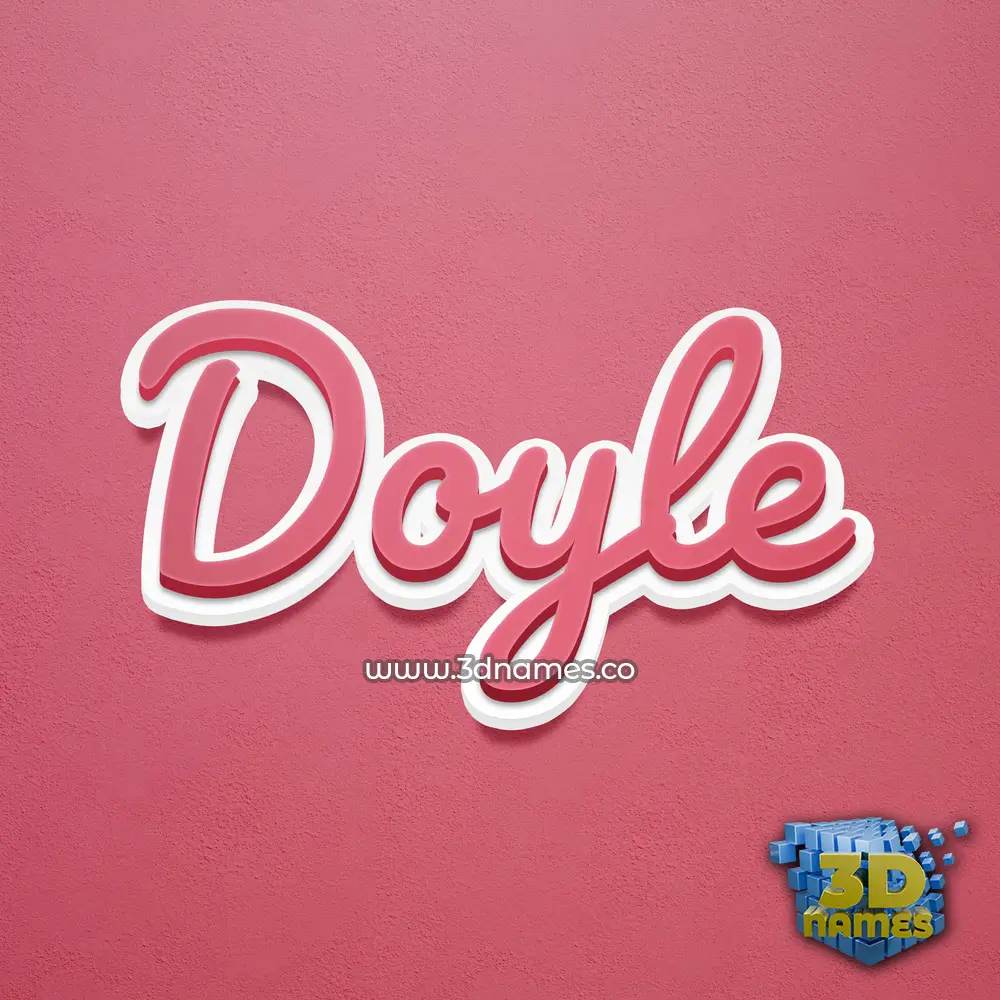 doyle in Red Scribble style - 3D name wallpaper