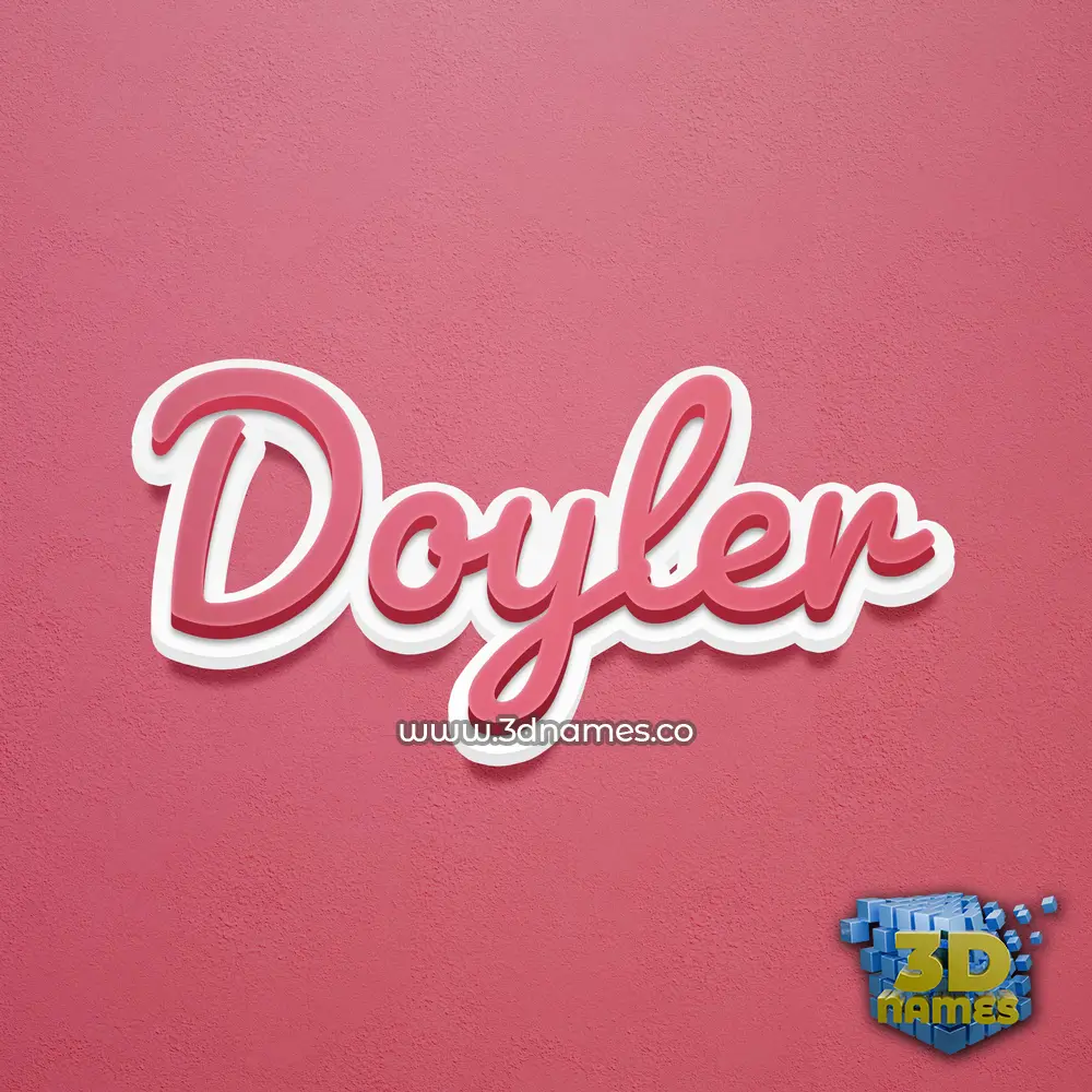 doyler in Red Scribble style - 3D name wallpaper