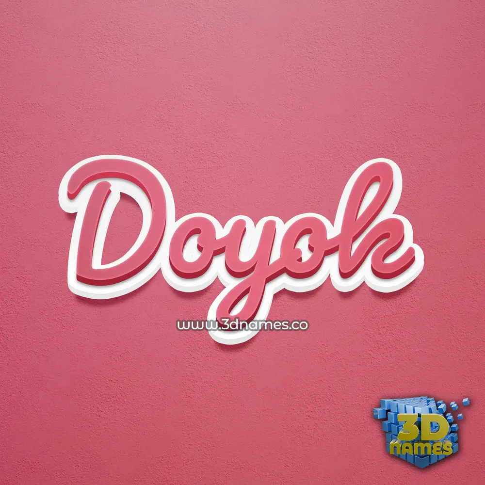 doyok in Red Scribble style - 3D name wallpaper