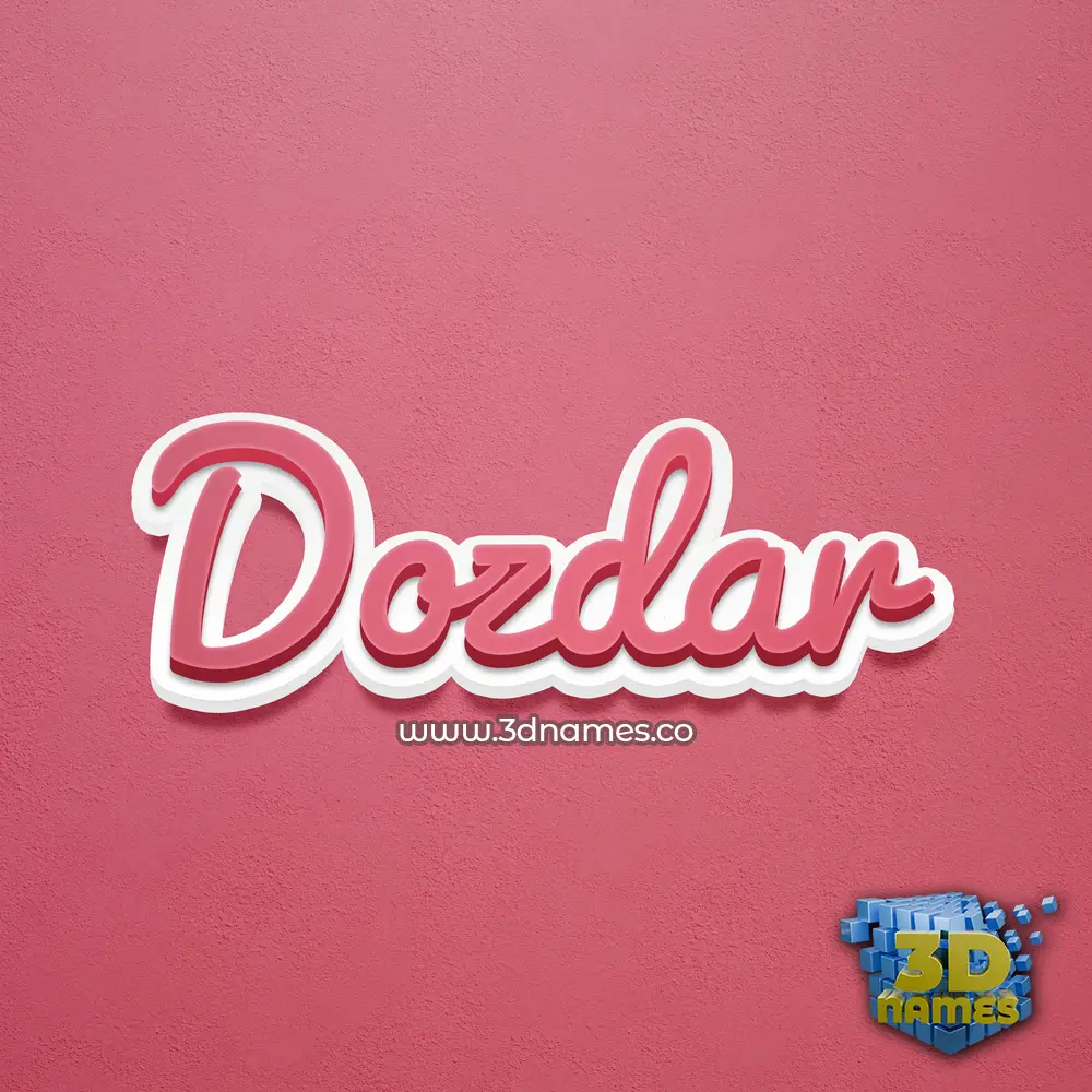 dozdar in Red Scribble style - 3D name wallpaper