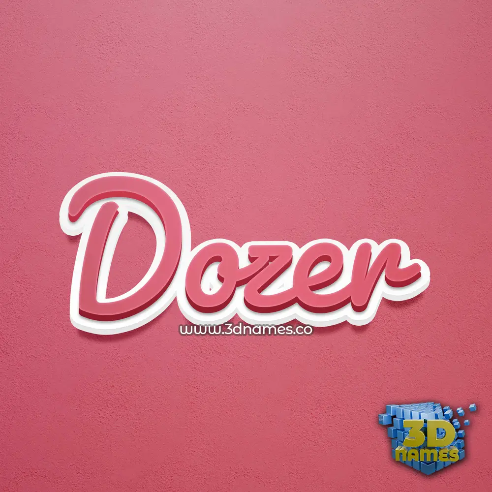 dozer in Red Scribble style - 3D name wallpaper