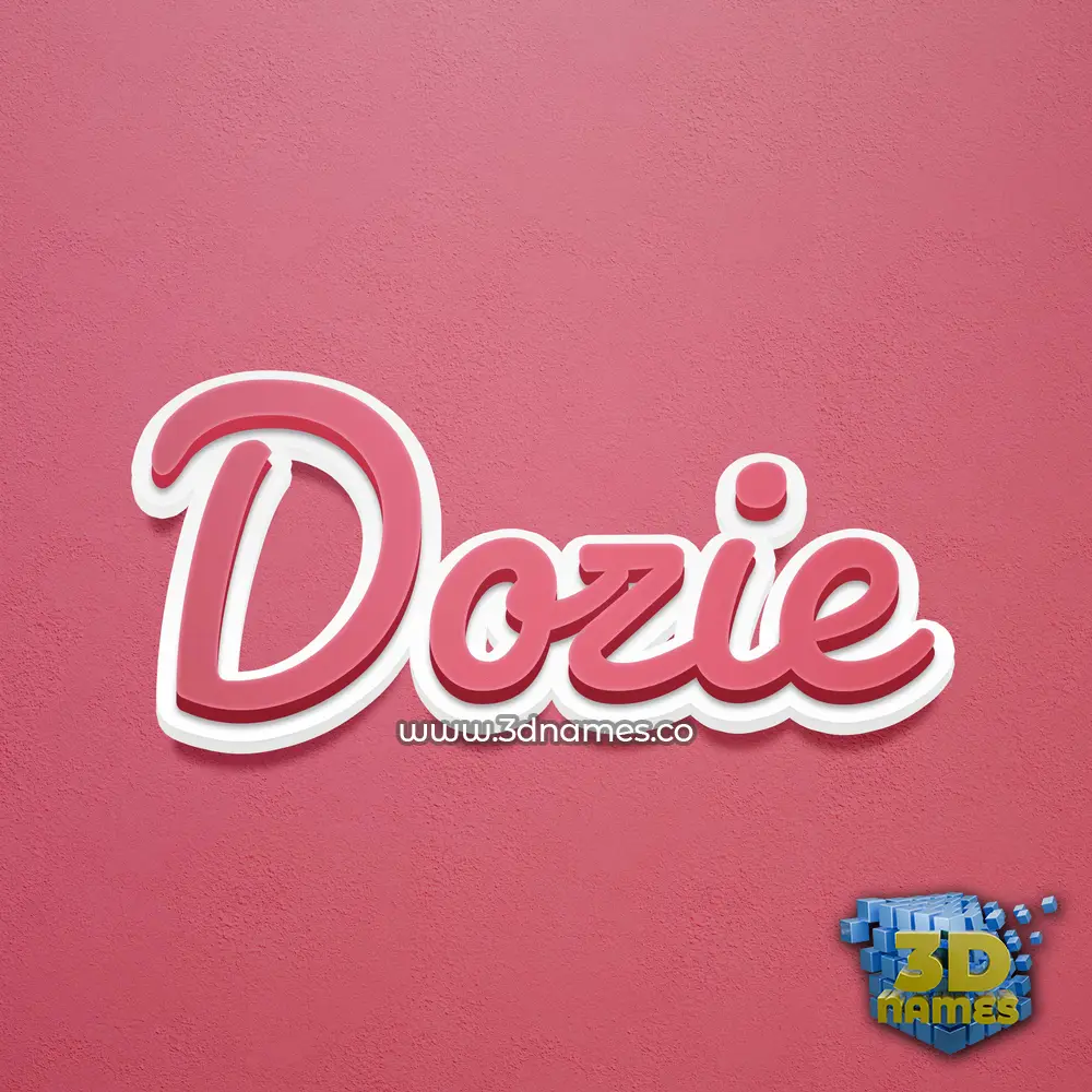 dozie in Red Scribble style - 3D name wallpaper
