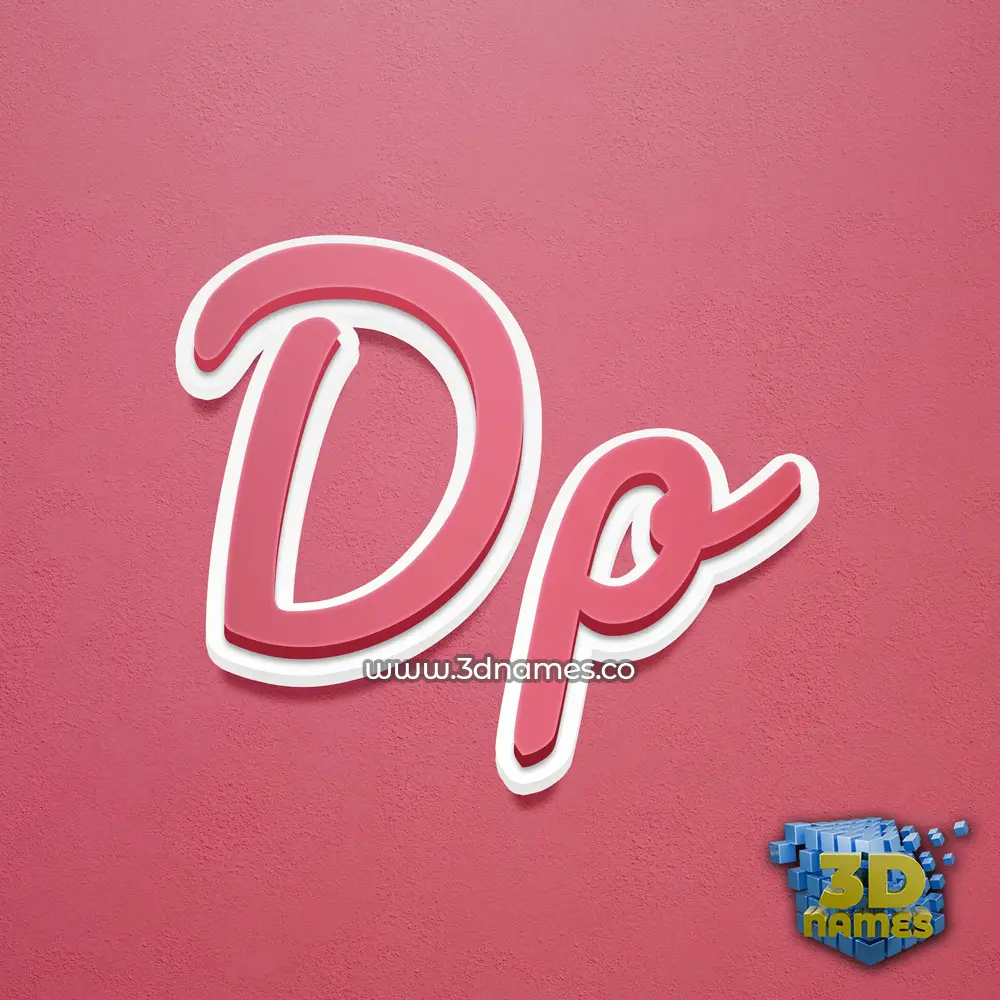 dp in Red Scribble style - 3D name wallpaper