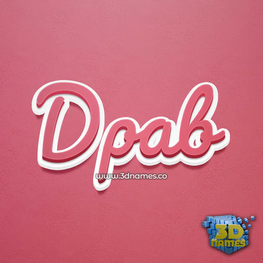 dpab in Red Scribble style - 3D name wallpaper