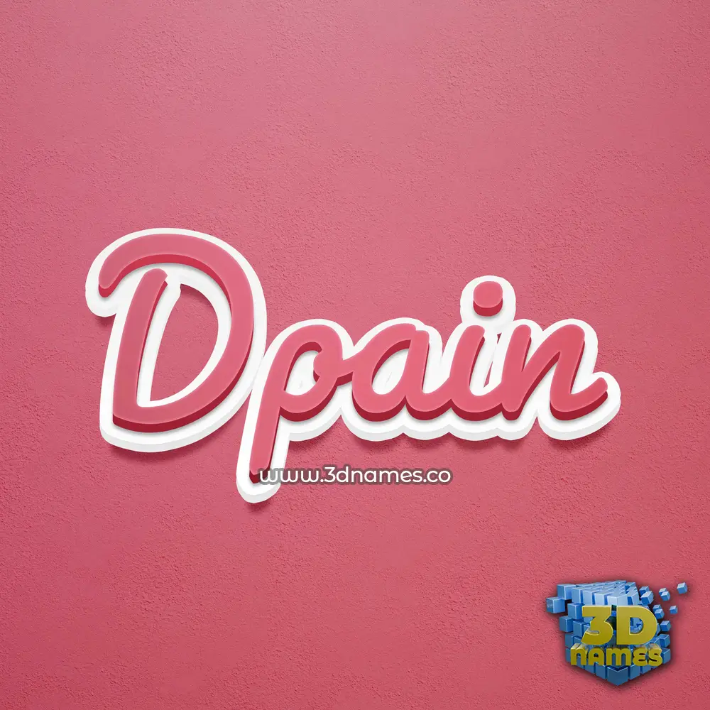 dpain in Red Scribble style - 3D name wallpaper