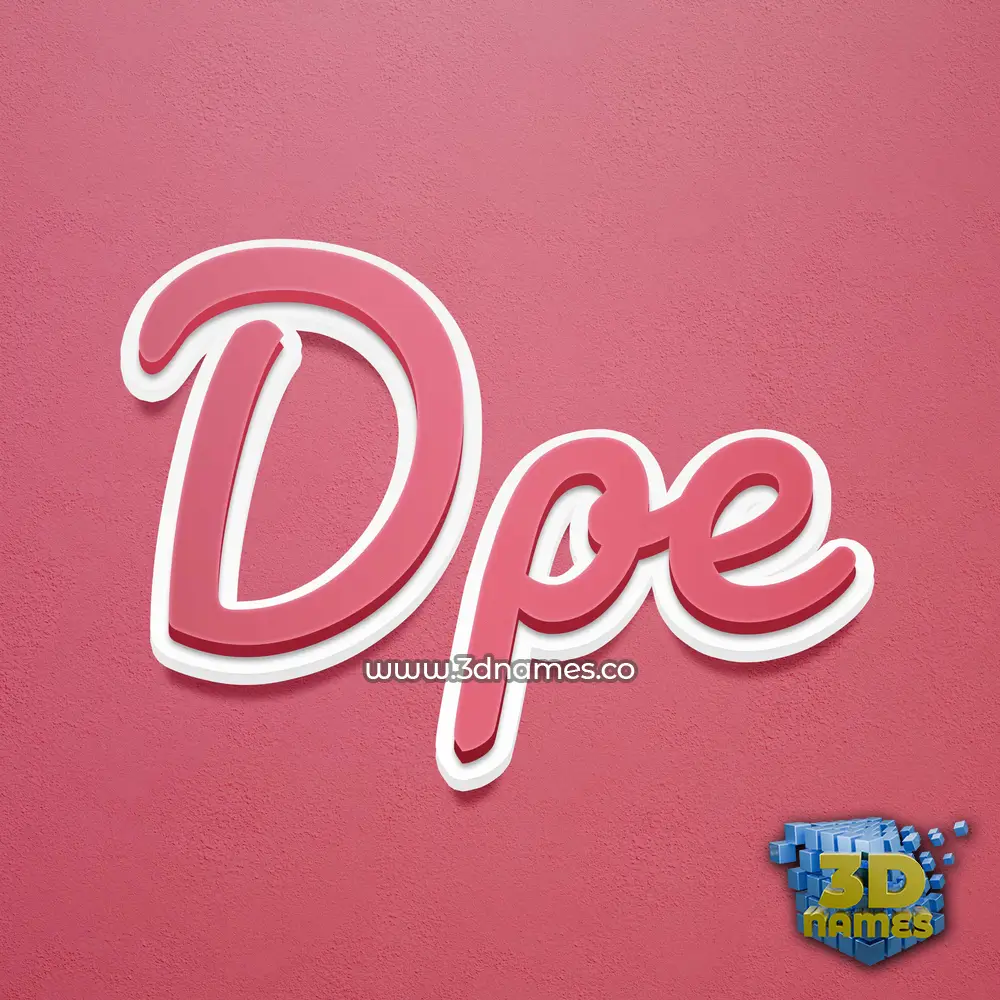 dpe in Red Scribble style - 3D name wallpaper