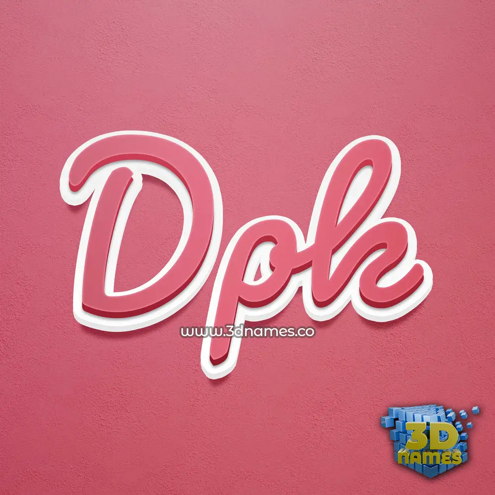 dpk in Red Scribble style - 3D name wallpaper