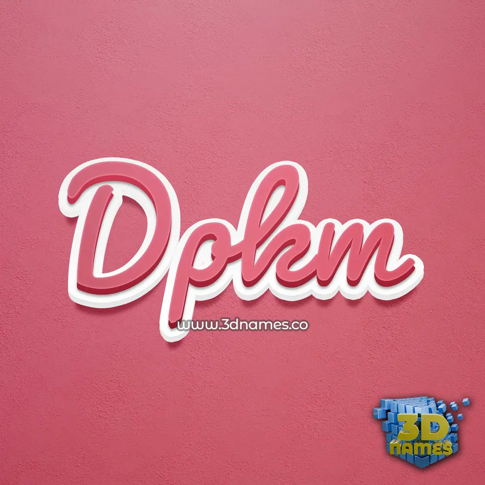 dpkm in Red Scribble style - 3D name wallpaper