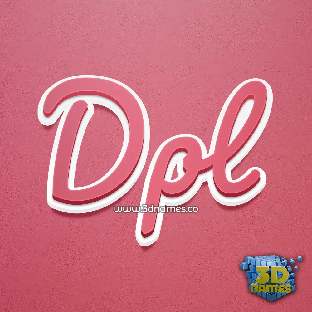 dpl in Red Scribble style - 3D name wallpaper