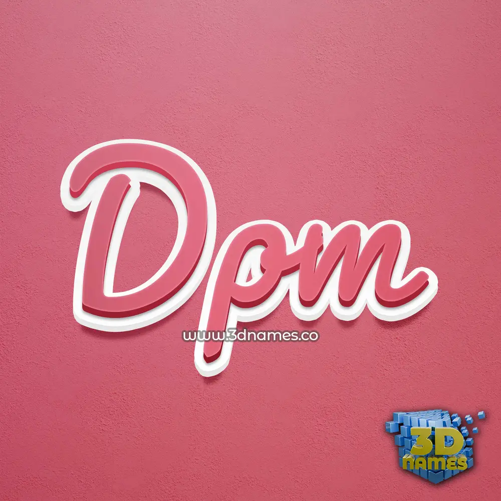 dpm in Red Scribble style - 3D name wallpaper
