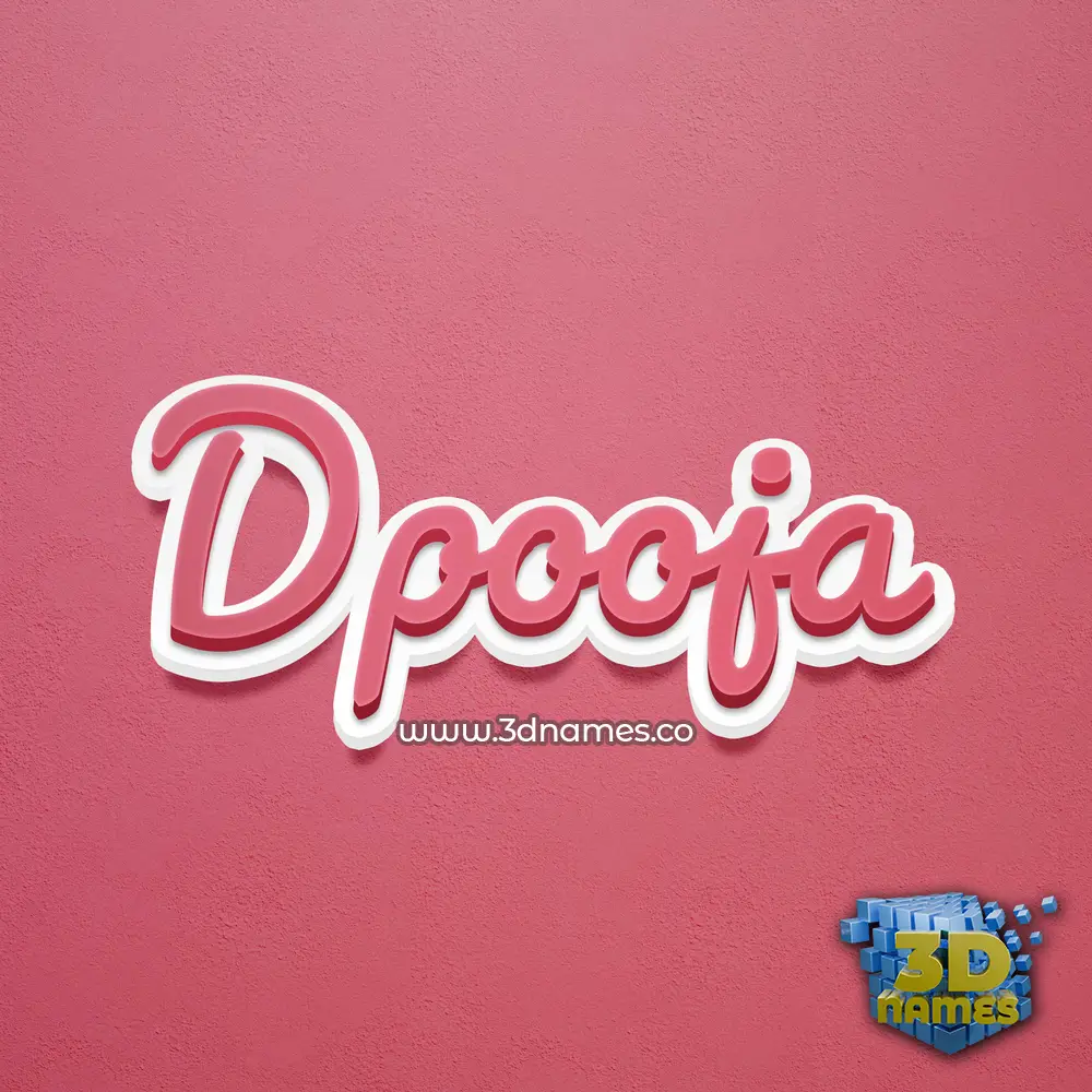 dpooja in Red Scribble style - 3D name wallpaper