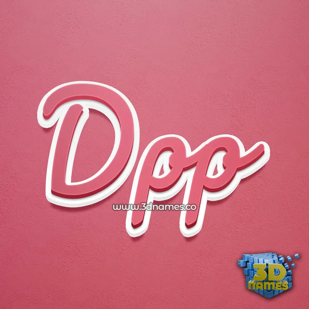 dpp in Red Scribble style - 3D name wallpaper