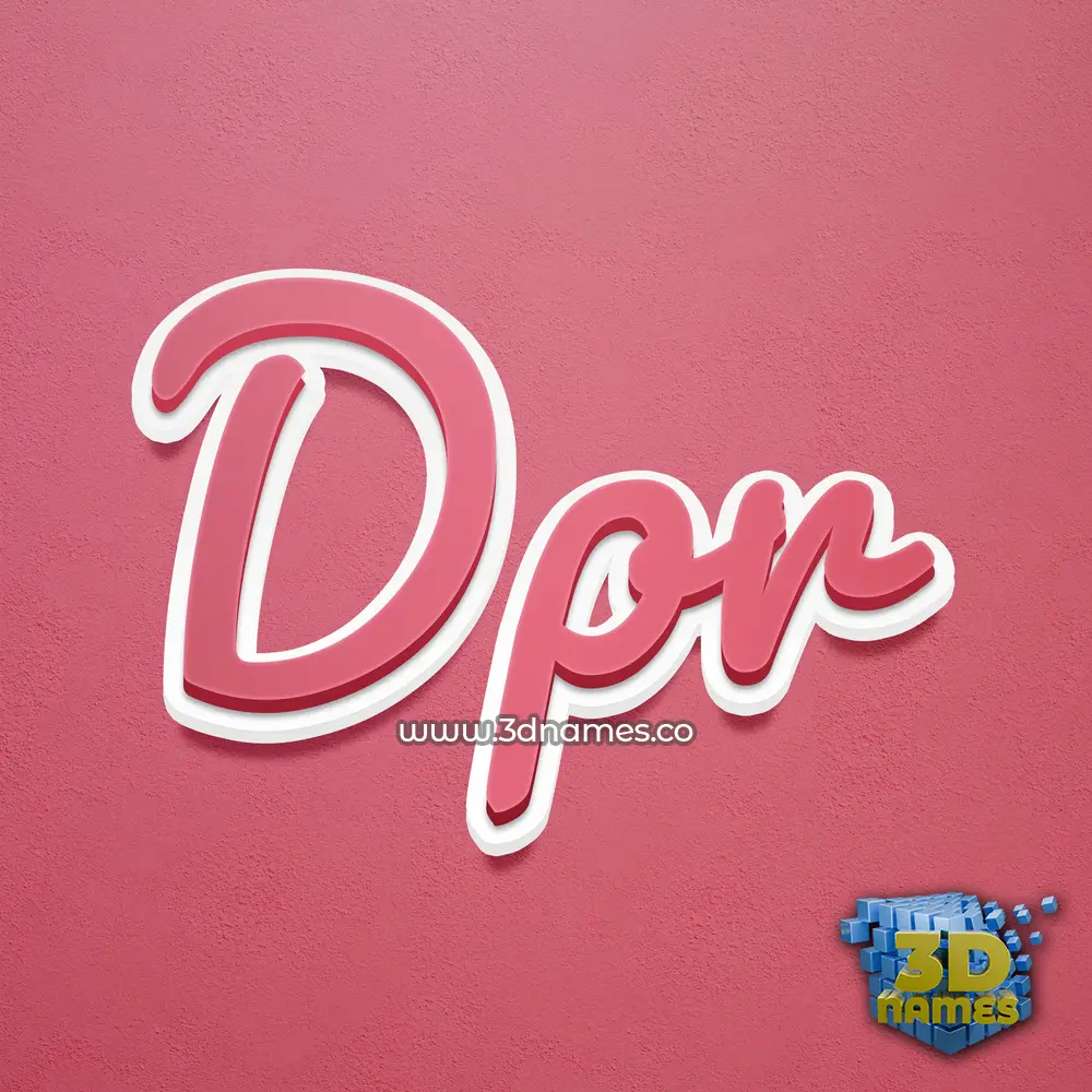 dpr in Red Scribble style - 3D name wallpaper