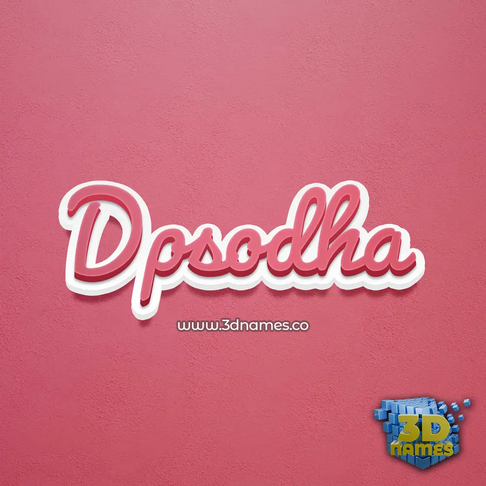 dpsodha in Red Scribble style - 3D name wallpaper