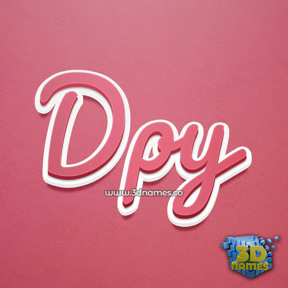 dpy in Red Scribble style - 3D name wallpaper
