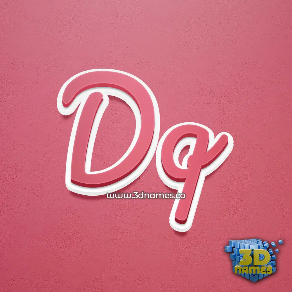 dq in Red Scribble style - 3D name wallpaper