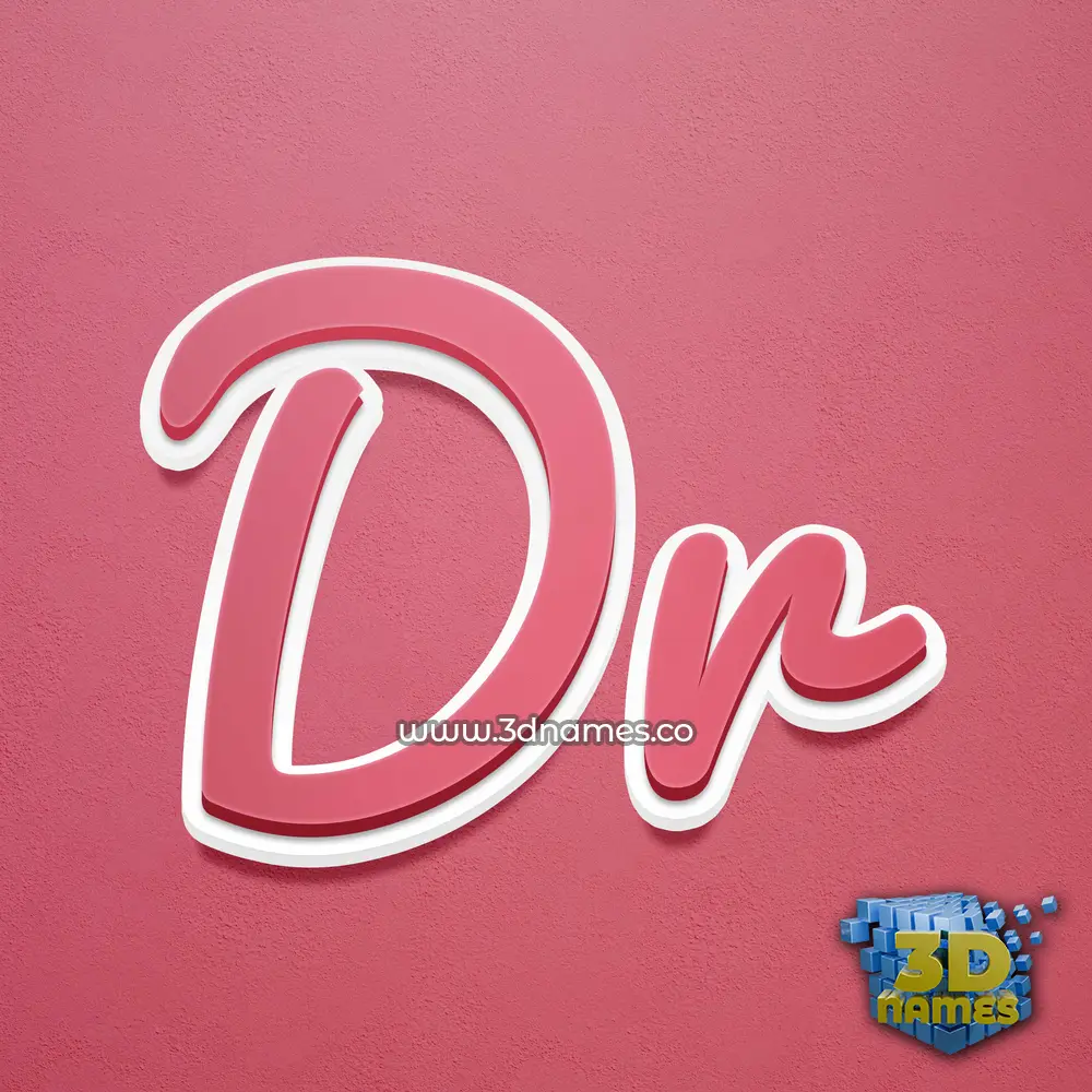 dr in Red Scribble style - 3D name wallpaper