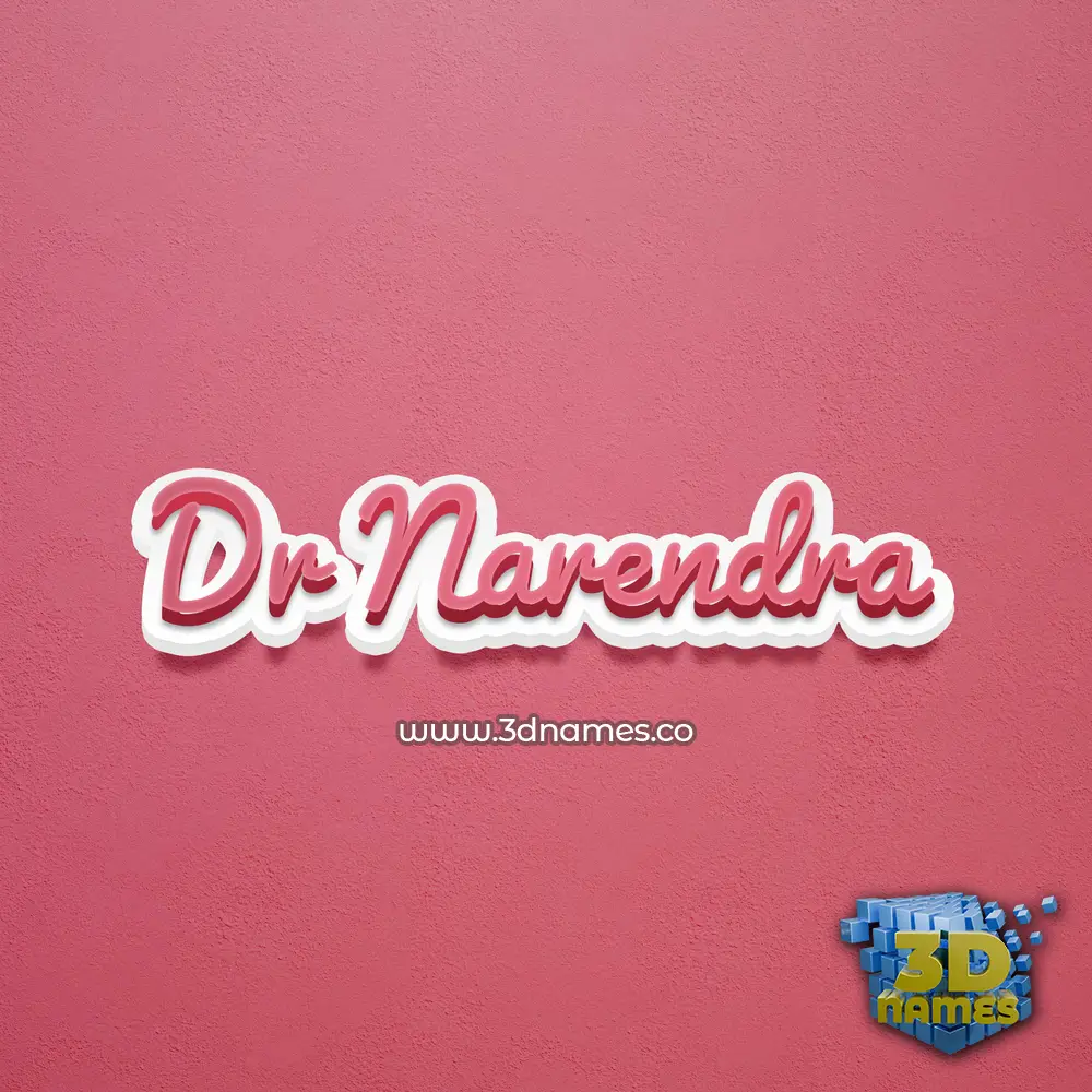 dr narendra in Red Scribble style - 3D name wallpaper