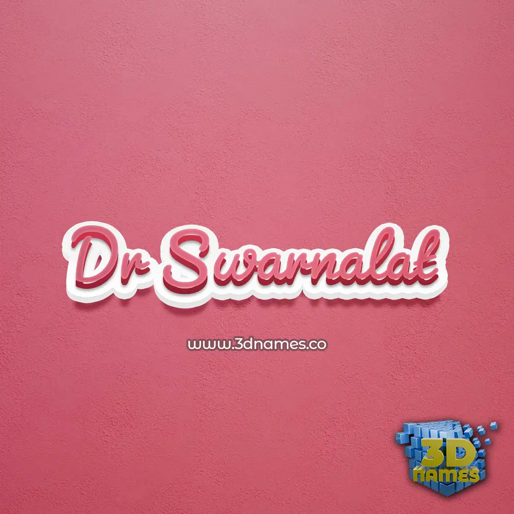 dr swarnalat in Red Scribble style - 3D name wallpaper