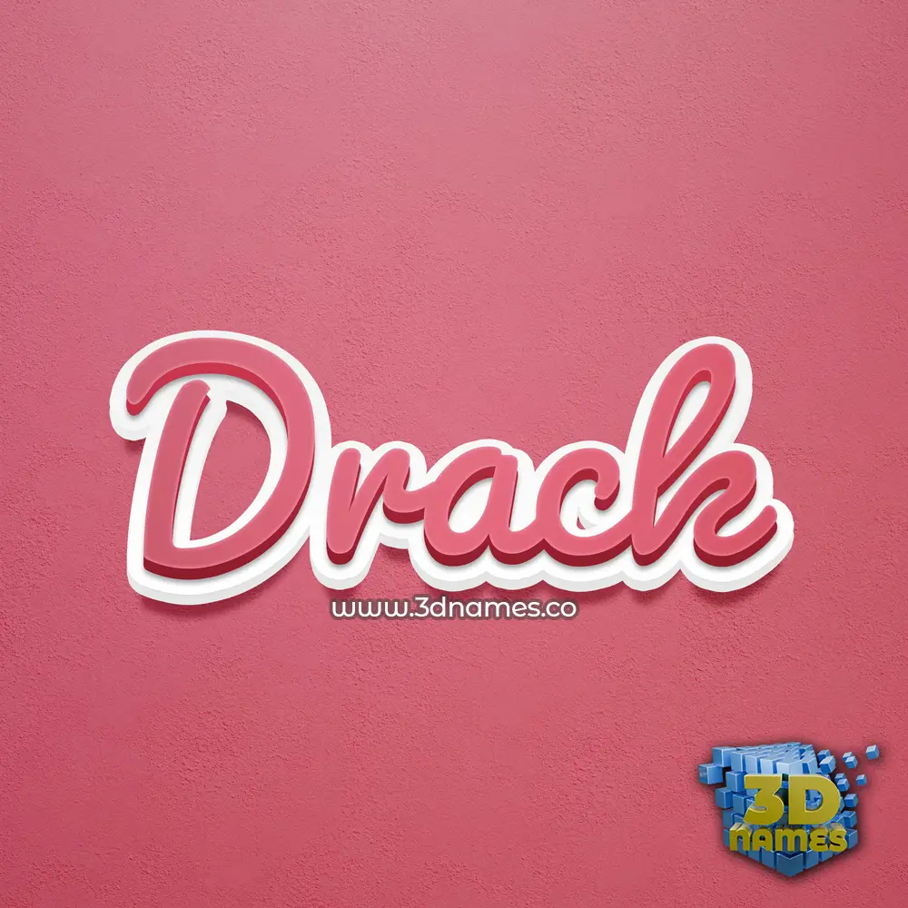 drack in Red Scribble style - 3D name wallpaper
