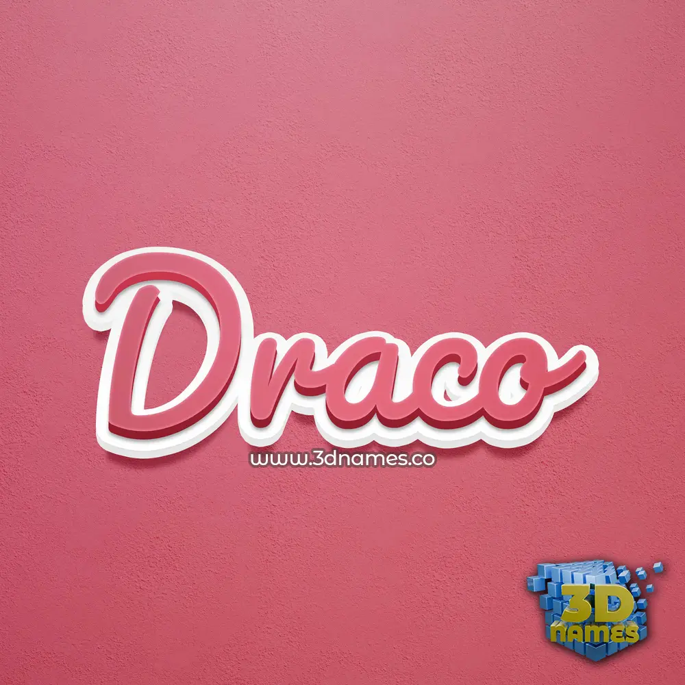draco in Red Scribble style - 3D name wallpaper