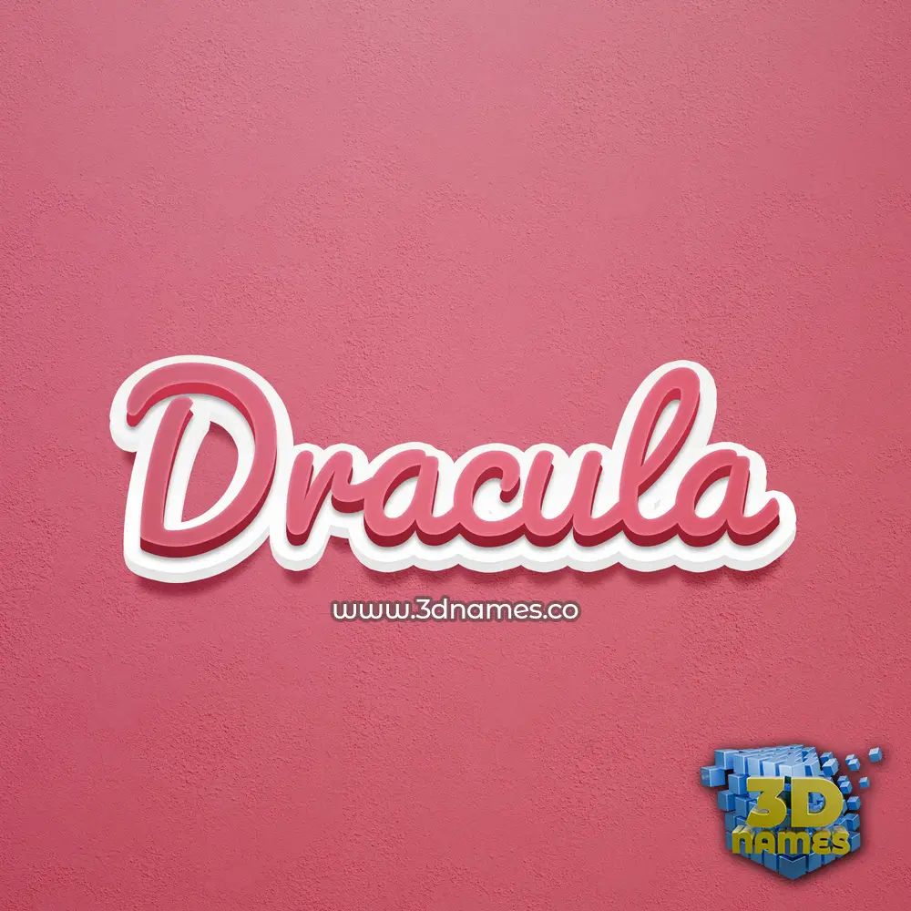 dracula in Red Scribble style - 3D name wallpaper