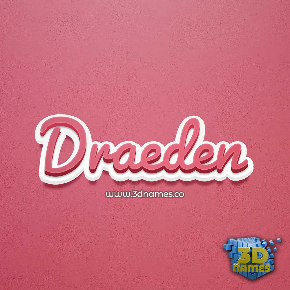 draeden in Red Scribble style - 3D name wallpaper