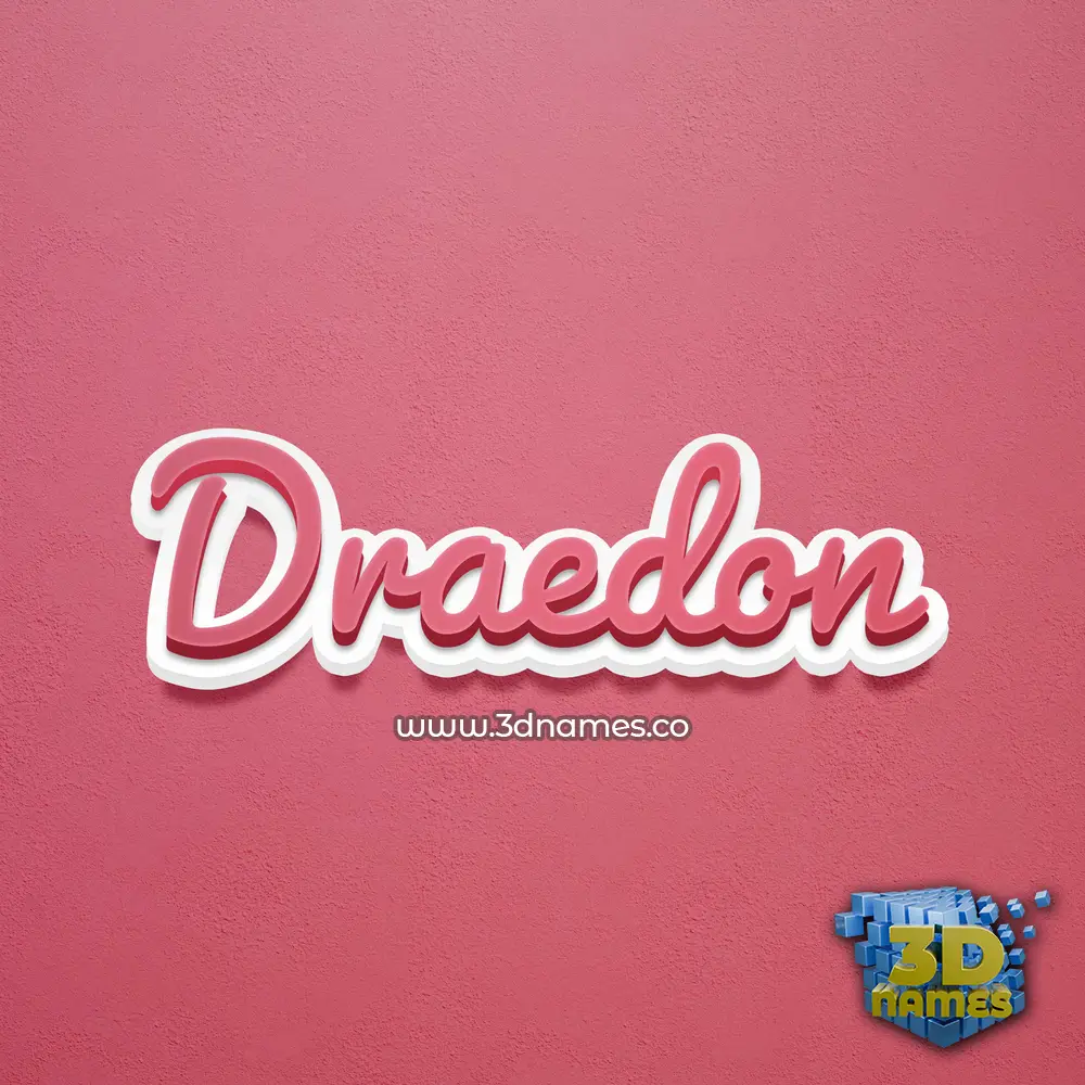 draedon in Red Scribble style - 3D name wallpaper