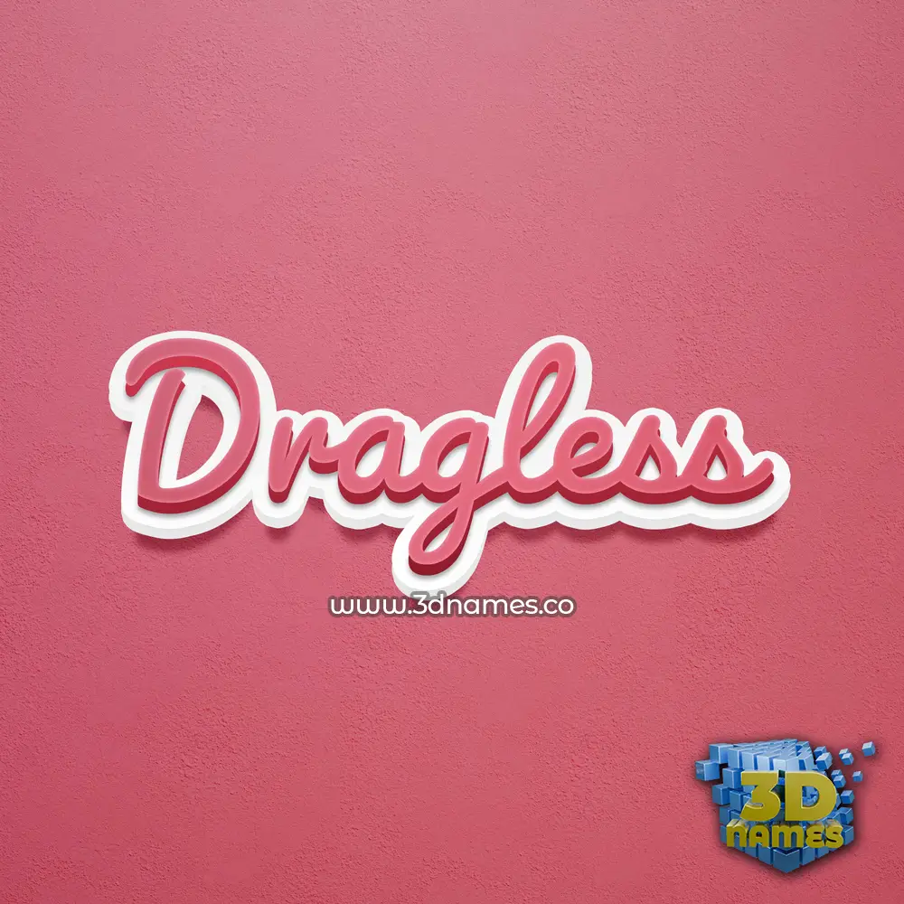 dragless in Red Scribble style - 3D name wallpaper