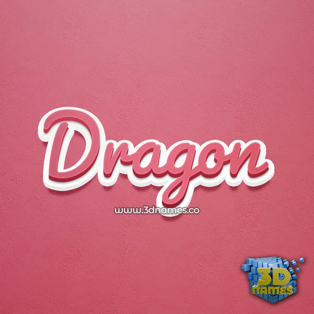 dragon in Red Scribble style - 3D name wallpaper