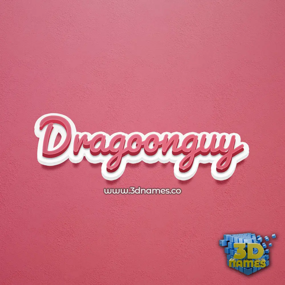 dragoonguy in Red Scribble style - 3D name wallpaper