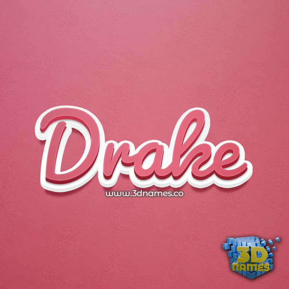 drake in Red Scribble style - 3D name wallpaper