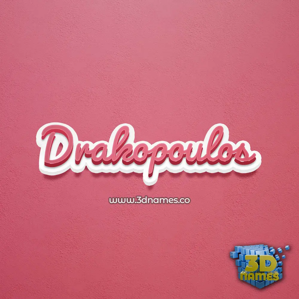 drakopoulos in Red Scribble style - 3D name wallpaper