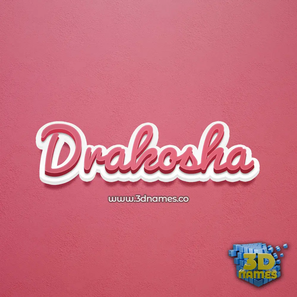 drakosha in Red Scribble style - 3D name wallpaper