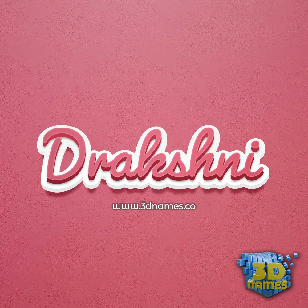 drakshni in Red Scribble style - 3D name wallpaper