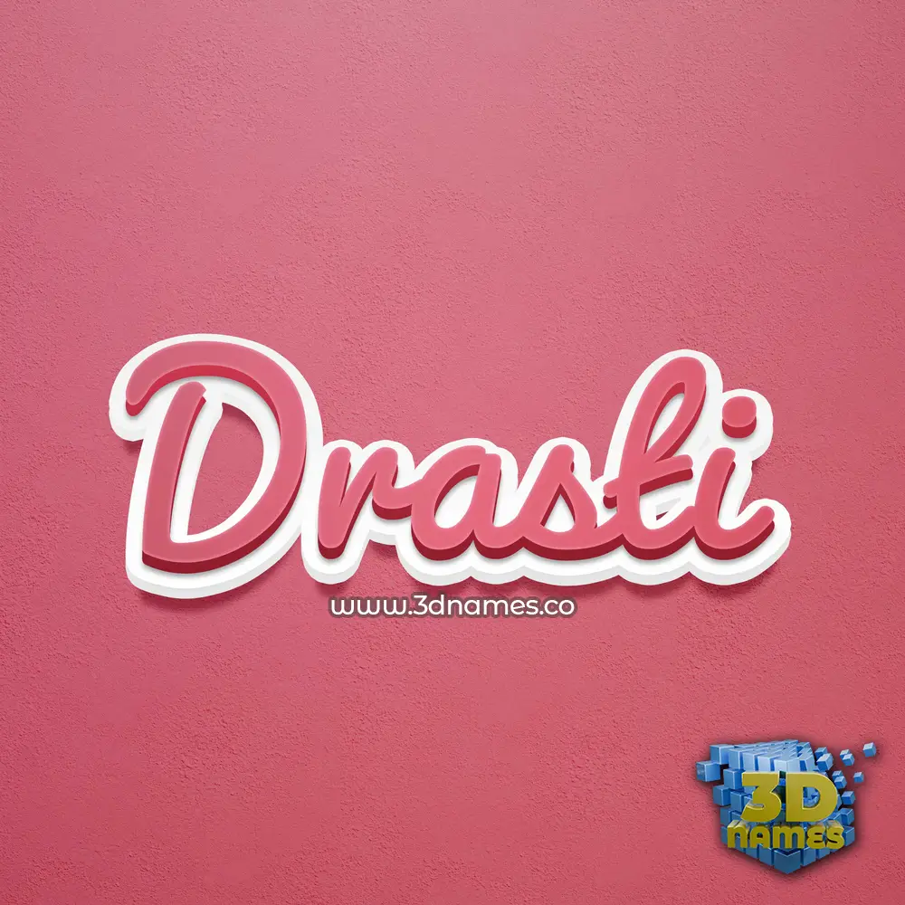 drasti in Red Scribble style - 3D name wallpaper